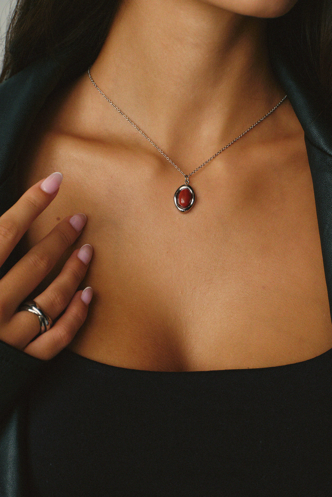 Collier Bordeaux - Argent