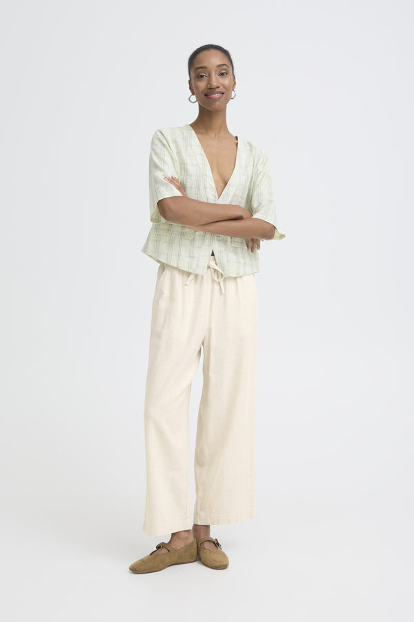 Pantalon Linno  Cropped - Natural
