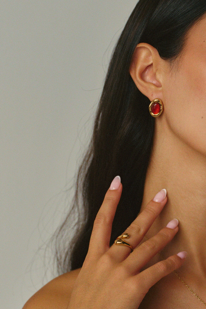 Boucles d'oreilles Bordeaux - Or
