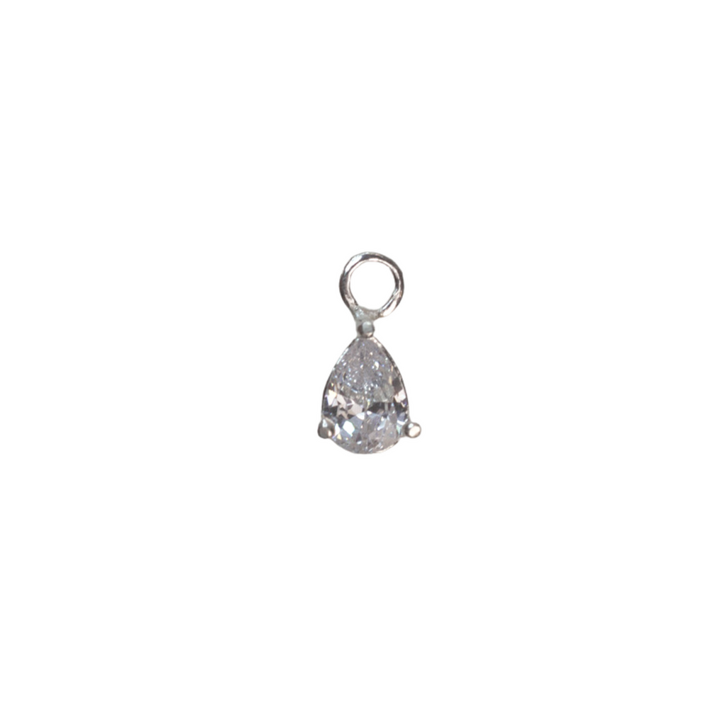 Breloque  - Zircon en goutte argent