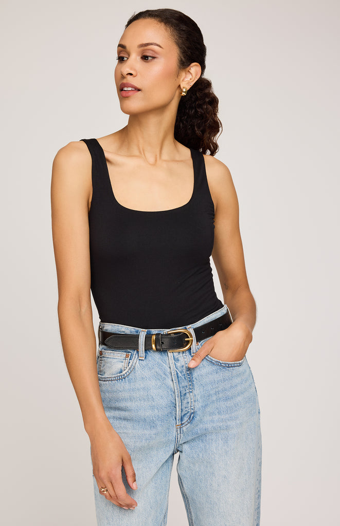 Camisole Blanche - Noir