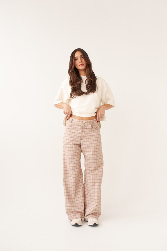 Pantalon droit Harper - Carreaux