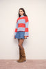 Tricot Freja - Bleu & Corail