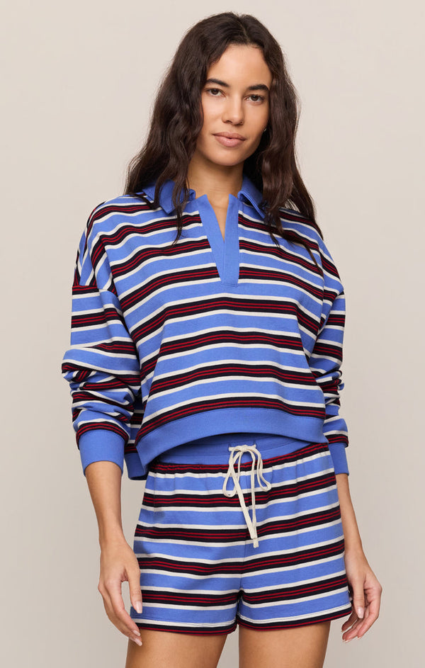 Polo Fleece Henley - Bay Blue