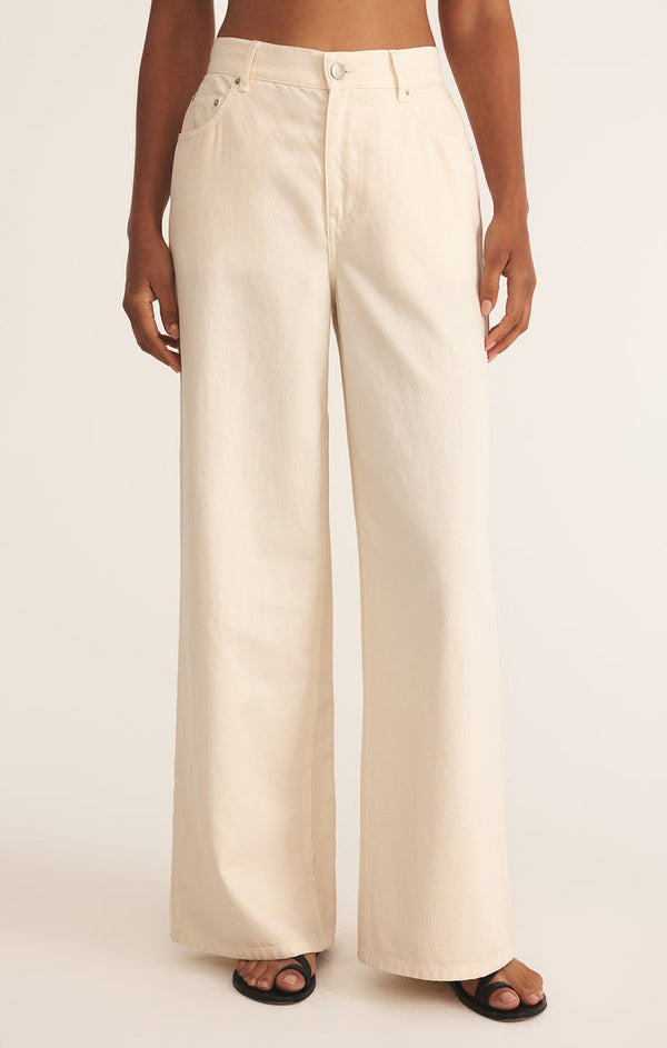 Pantalon Mia Denim  - Crème
