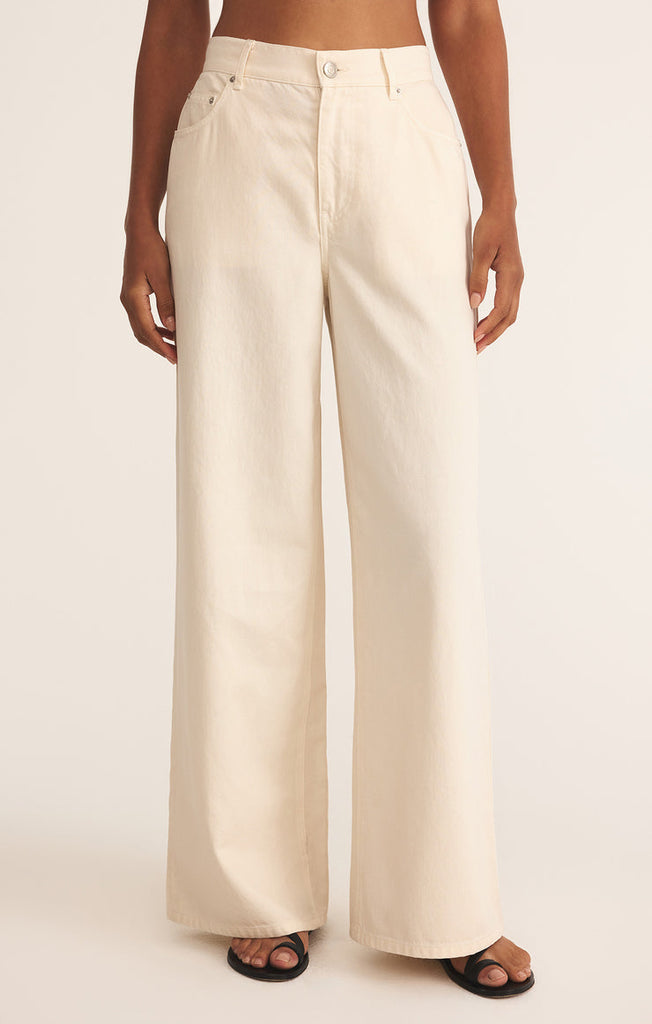 Pantalon Mia Denim  - Crème