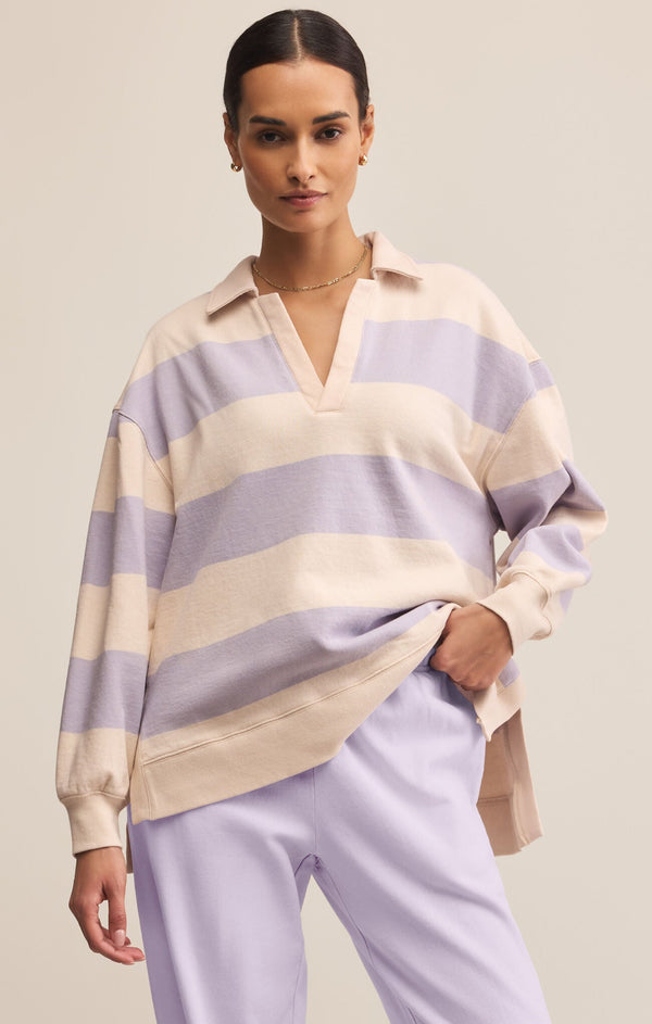 Chandail Rugby Henley - Lavender