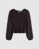 Blouse Smocked Fleur - Noir