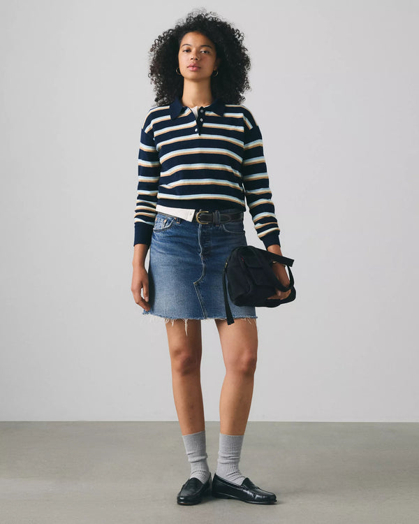 Chandail Polo  - Navy Stripe