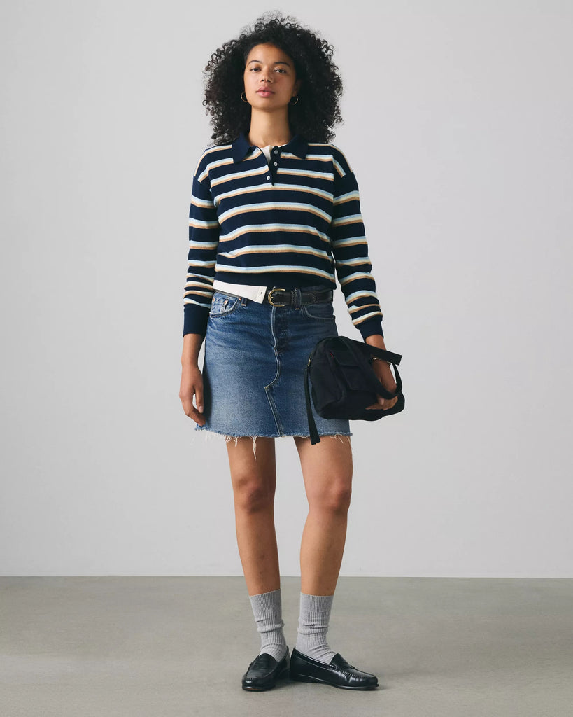 Chandail Polo  - Navy Stripe