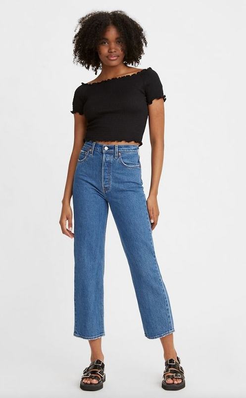 Jeans Ribcage Straight Ankle - jazz pop